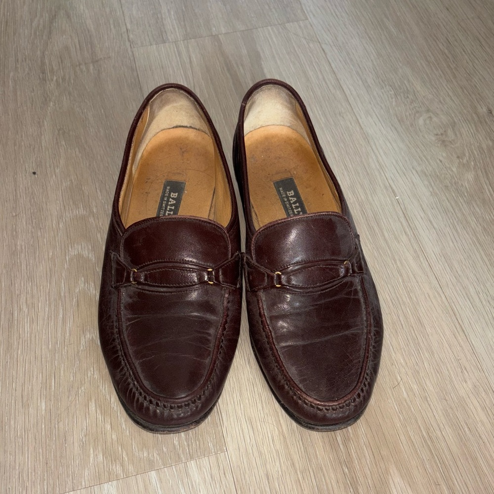 Bally Dark Brown Leather Loafers